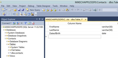 how to open a table in sql
