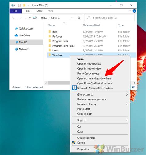 how to open command window in folder