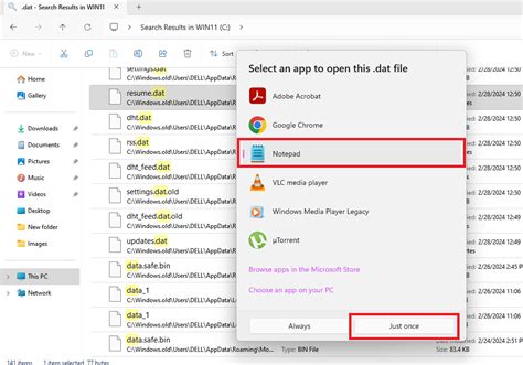 how to open dat file in notepad