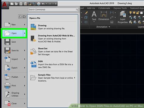 how to open dgn in autocad