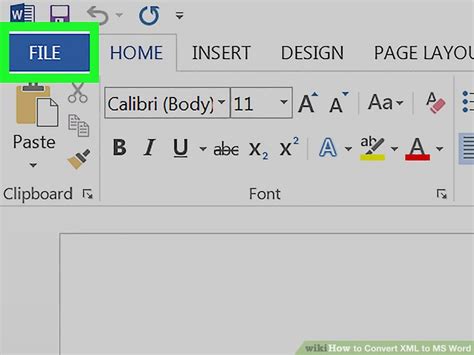 how to open xml in word