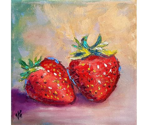 how to paint strawberries in oil