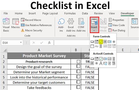 how to prepare a checklist in excel