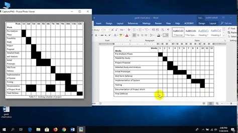 how to prepare gantt chart in word