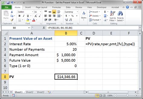 how to present value in excel