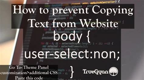 how to prevent copying text from website