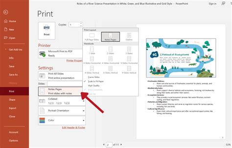 how to print speaker notes in powerpoint
