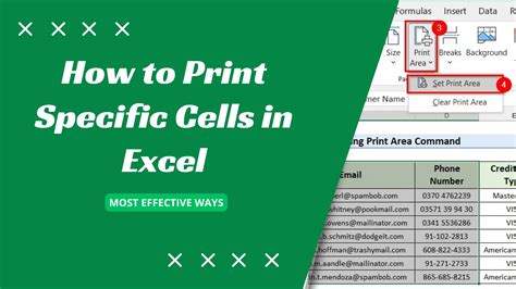 how to print specific columns in excel
