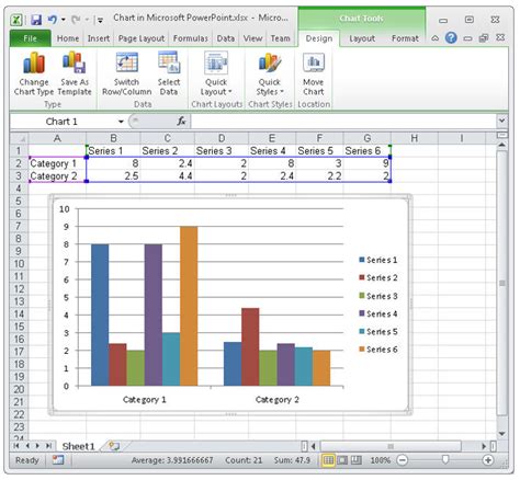 how to put chart in excel