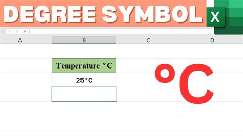 how to put degree celsius in excel