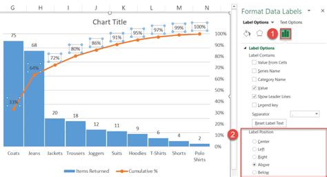 how to put pareto chart in excel
