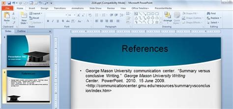 how to put references in powerpoint