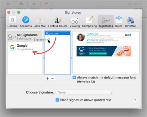 how to put signature in mac mail