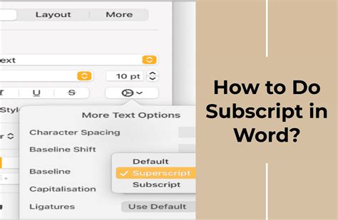 how to put subscripts in word