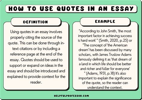 how to quote properly in an essay