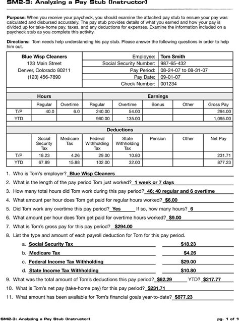 How To Read A Paycheck Worksheets K12 Workbook Understanding Your Paycheck Worksheet Answer Key - Understanding Your Paycheck Worksheet Answer Key