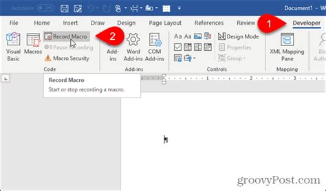 how to record macro in word
