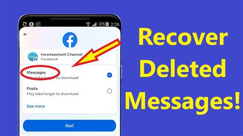 how to recover messages in facebook messenger