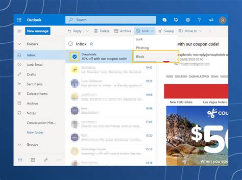 how to reduce spam in outlook