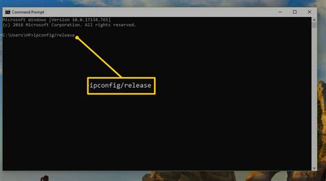 how to release ip address in cmd