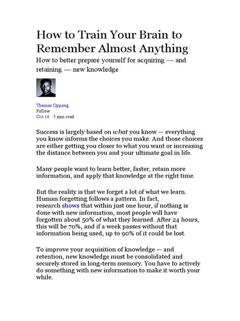 How To Remember Anything Pdf By Mark Channon Ebook