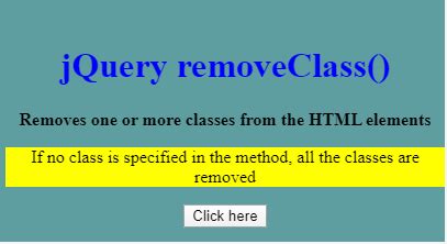 how to remove a class in jquery