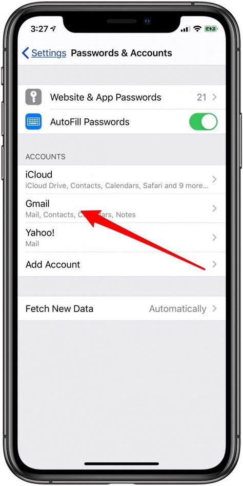 how to remove account in iphone