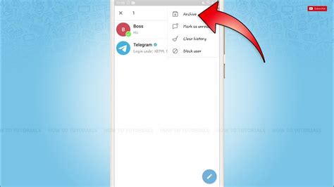 how to remove archive in telegram