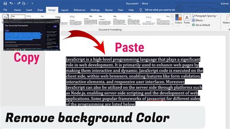 how to remove coloured background in word