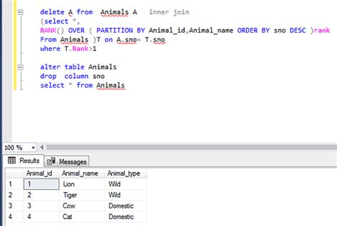 how to remove duplicate row in sql