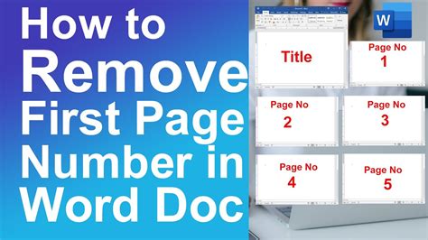 how to remove first page in word