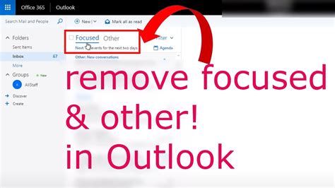 how to remove focused and other in outlook YouTube