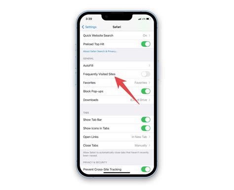 how to remove frequently visited iphone