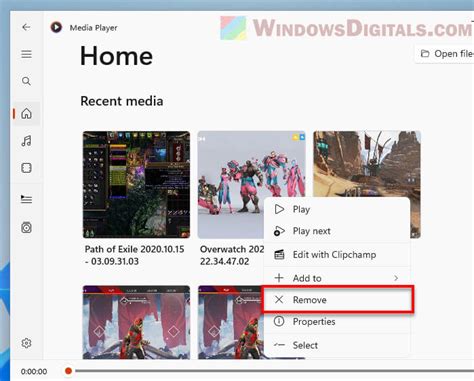 how to remove media player