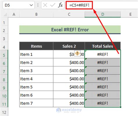 how to remove ref error in excel