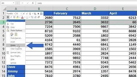 how to remove row numbers in excel