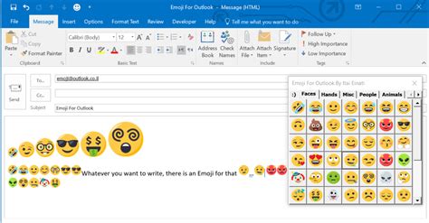 how to reply with emoji in outlook