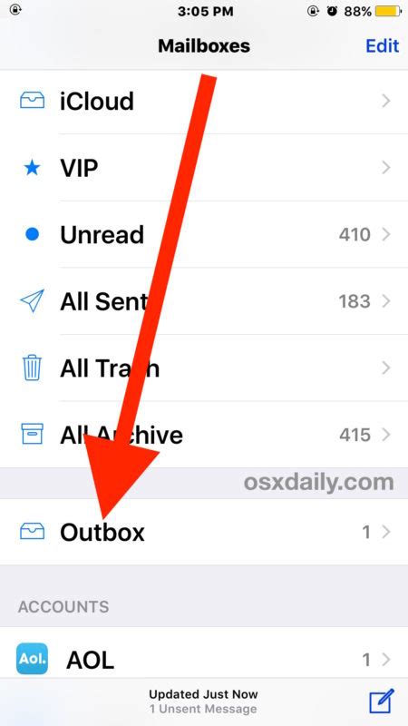 how to resend email in outbox