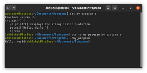 how to run c in linux