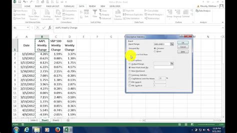 how to run statistics in excel