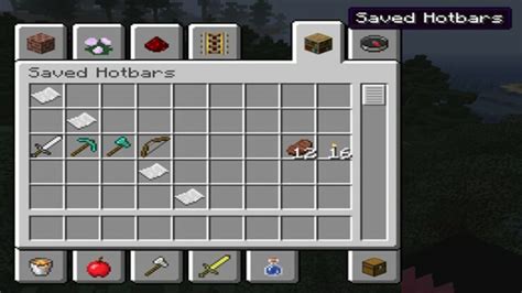 how to save a toolbar in minecraft