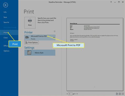 how to save as pdf in outlook