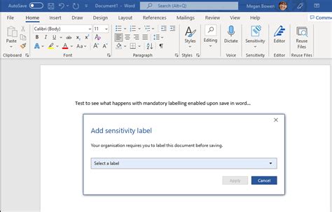 how to save labels in word