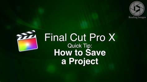 how to save project in fcpx