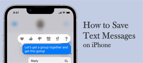 how to save text from iphone