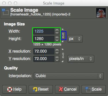 how to scale an image in gimp
