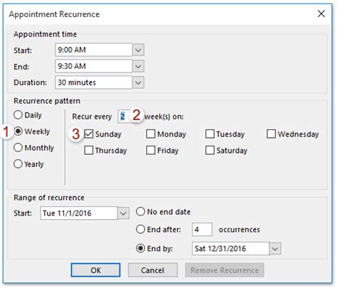 how to schedule fortnightly meeting in outlook
