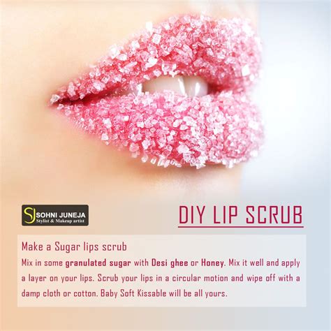 how to scrub lips with sugar water