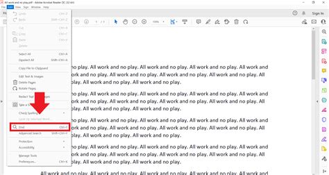 how to search something in a pdf