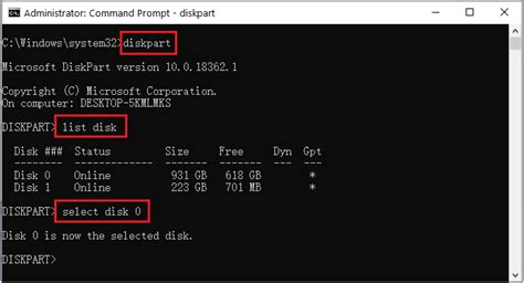 how to select a disk in cmd